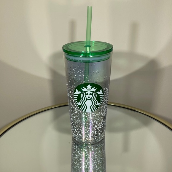 Starbucks Iridescent Snow Green Glass Tumbler - Picture 6 of 6
